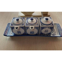 青花陶瓷组合调味罐4件套