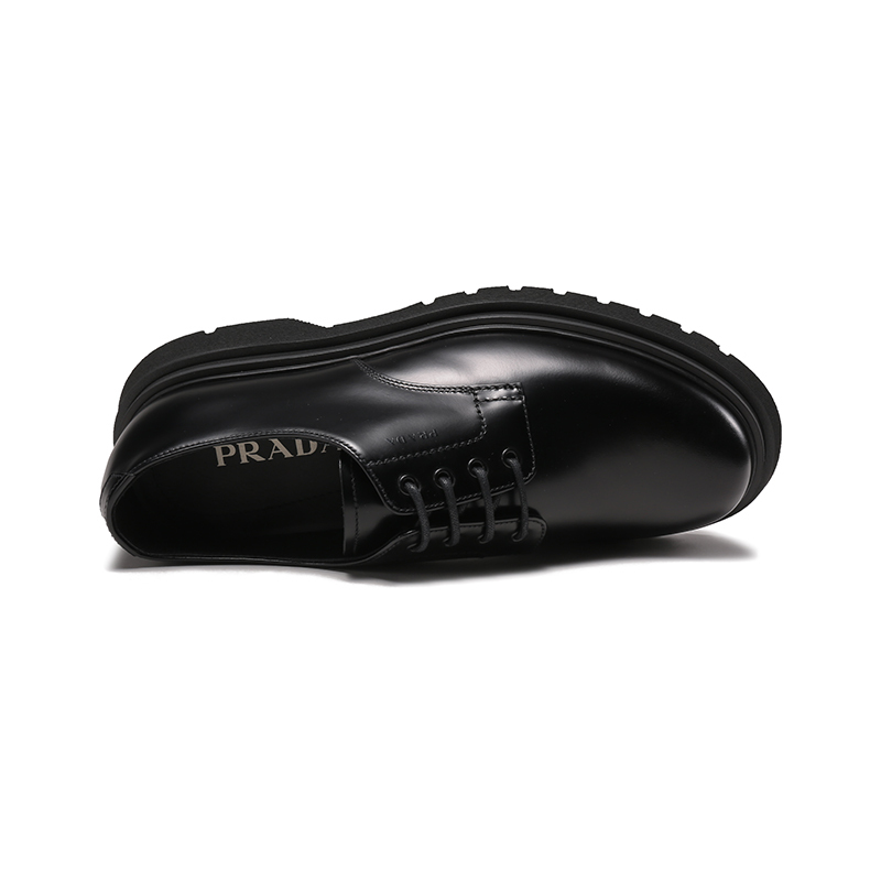 普拉达prada男士皮革系带皮鞋德比鞋2ee306b4l