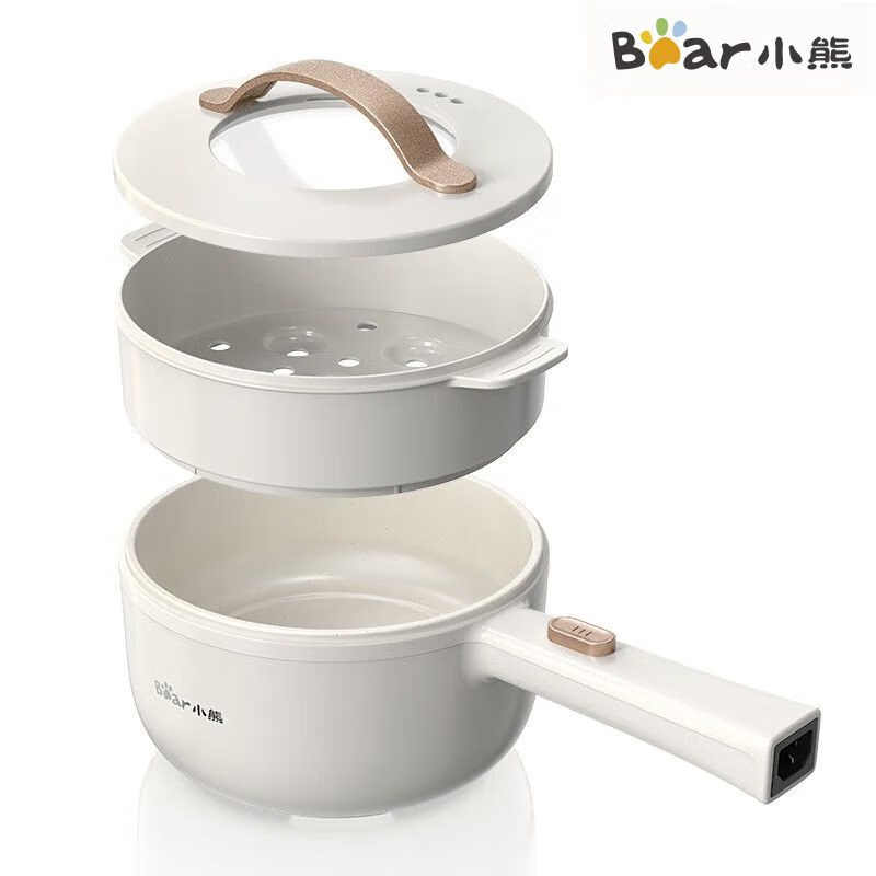 小熊(bear) 电煮锅DRG-E15F2 电炒锅蒸煮一体煮面锅多功能锅 宿舍小电锅多用途锅泡面电火锅