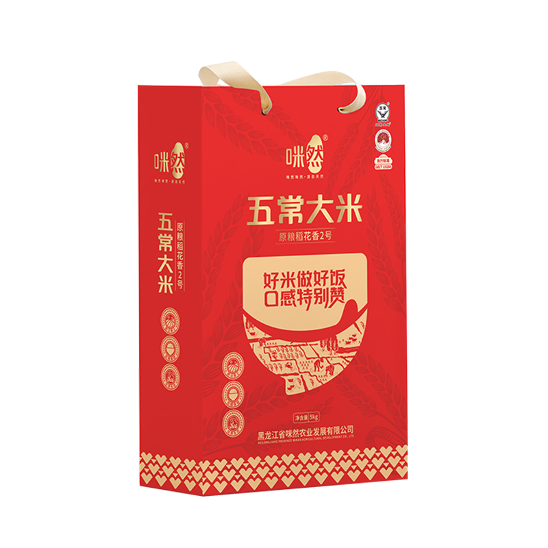 咪然大米5kg五常软糯香甜原粮稻花香2号礼盒MR81653