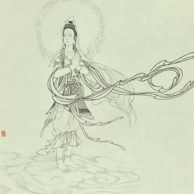 [醉染正版]爱民有画说西游记经典人像白描摹本 付爱民国画描摹活页8开白描人物画稿盒装活页连环画线描稿神仙僧佛绘画赏析河北高清大图