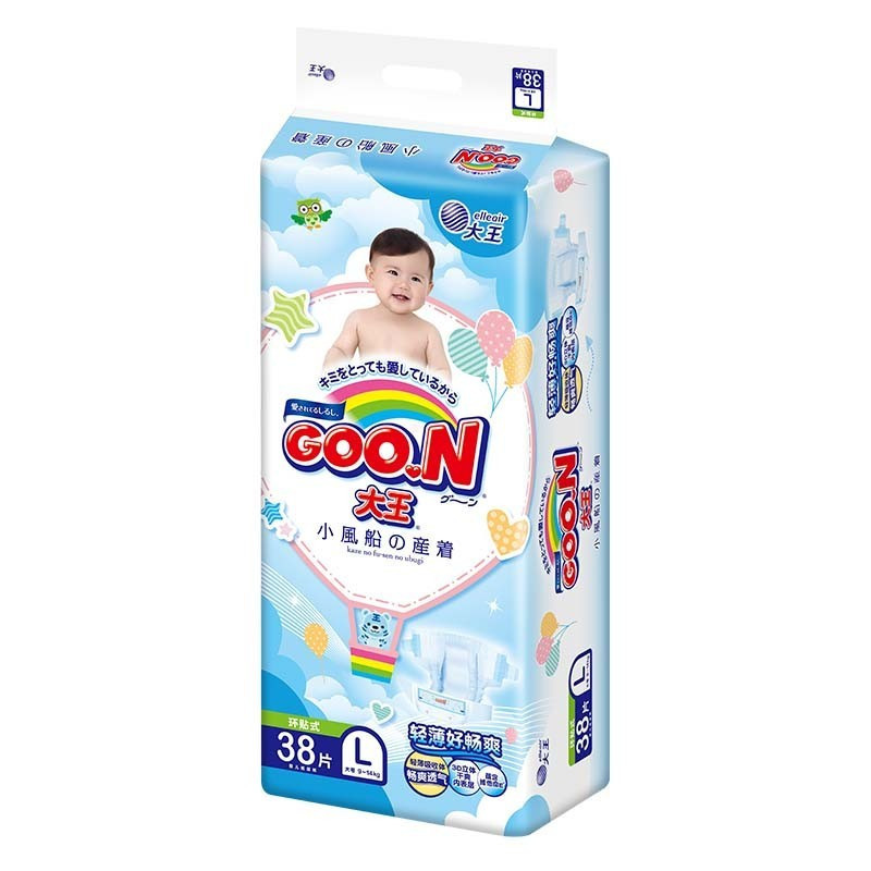 大王 GOO.N小风船系列纸尿裤 宝宝轻薄透气尿不湿 纸尿裤XL30片(12-17kg)