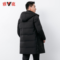 yaloo/雅鹿羽绒服男 中长款冬2018新款男士连帽保暖修身潮
