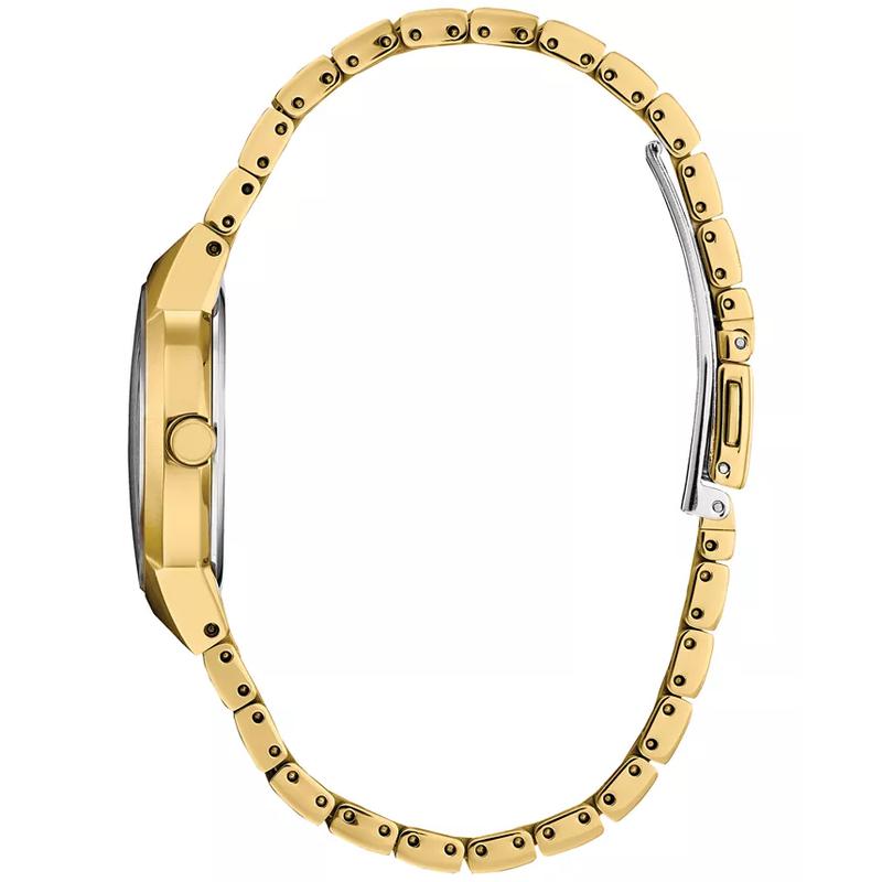 西铁城(CITIZEN)女士石英表32mm金 tone不锈钢表带黑色镶钻防水商务休闲手表高清大图