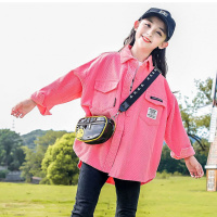 外套女儿童新款洋气网红外穿中大童儿童夹克衬衫春秋小学生外套女