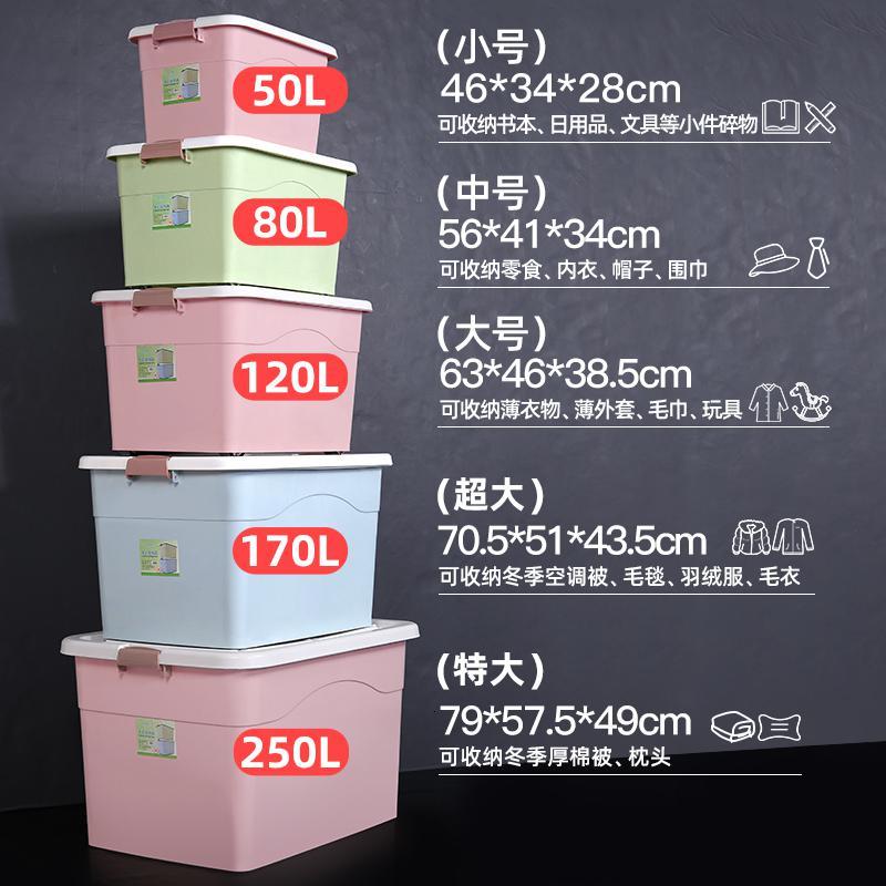 加厚衣服收纳箱塑料特大号整理箱零食收纳 新款上市(米灰色) 30#L(建议收纳:零食、杂物)长40宽28.5高23(不带