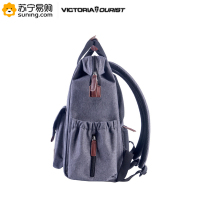 维多利亚旅行者(victoriatourist)双肩电脑包大容量15.6英寸电脑数码包旅行背包情侣款书包V8018灰色