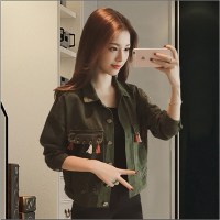 牛仔短款外套女春秋韩范bf风宽松百搭个性流苏翻领洋气夹克外衣潮