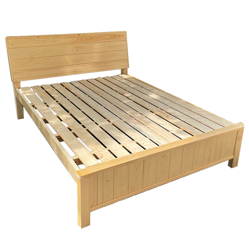 实木床15米松木双人床经济型现代简约12米出租房简易元素单人床单米