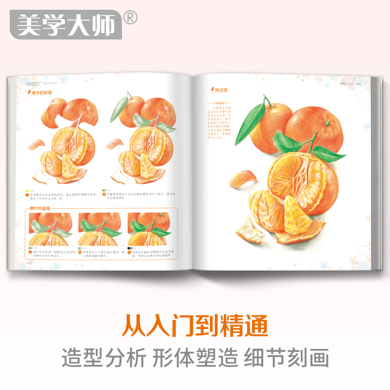 [正版]2020新书 美食绘彩铅入门教程彩色铅笔画自学绘画临摹9787514926057书豪图书全新
