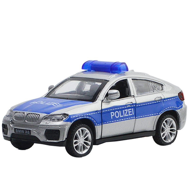 彩珀合金模型车670-16宝马x6 警车颜色随机