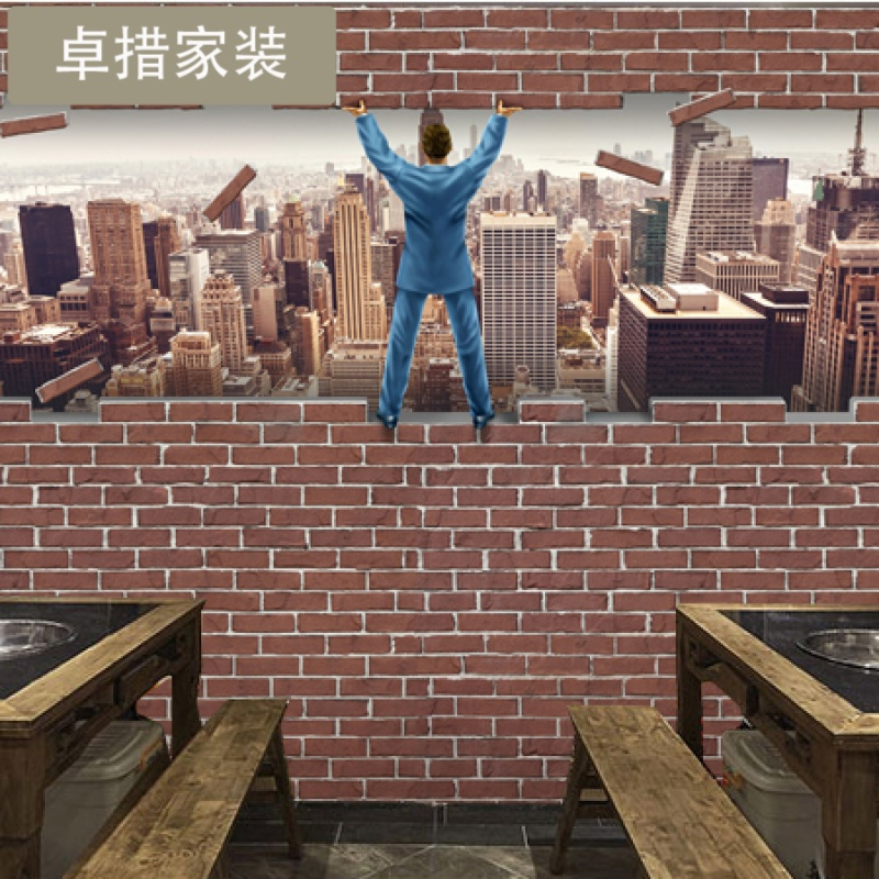 3d个性墙砖金属壁画机械齿轮工业风墙纸酒吧KTV咖啡厅背景壁纸壹德壹