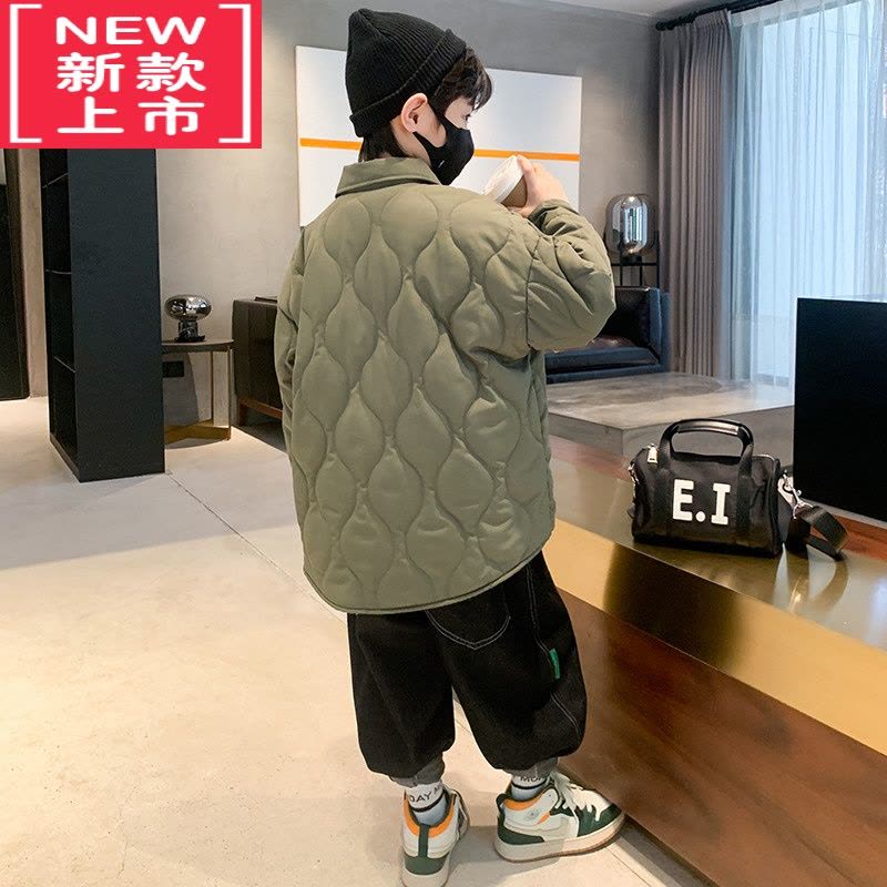 可莉允儿童装男童夹棉外套秋冬款2022新款大童冬装二棉棉衣加厚洋气炸街棉服图片