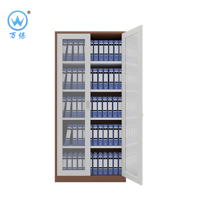 [万保]铁皮文件柜 办公家具 钢制办公柜 文件柜 铁皮档案柜 拆装通体玻璃柜