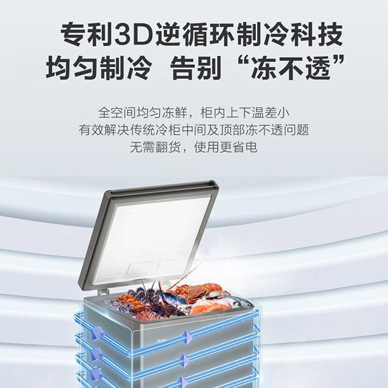 Haier海尔冰柜小型家用143升家用商用冷柜 迷你小冷柜小型冷冻柜 断电保护一机六用 一级能效 节能速冻式小冷柜高清大图