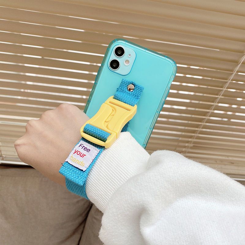 红色 苹果12 苹果11腕带手机壳 户外防丢便携手腕绳壳 iPhone12手机壳保护套
