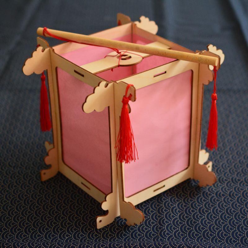 春节diy宫灯手提灯笼儿童手工元宵中秋卡通四角灯笼制作材料花灯