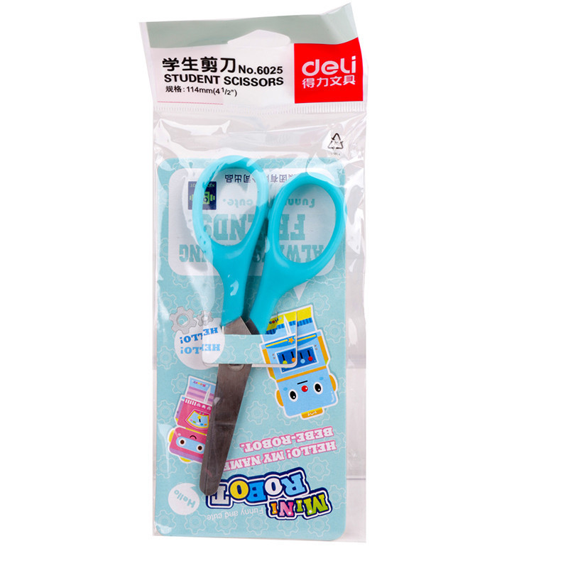 得力 (deli)6025 学生剪刀 单把装 颜色随机deli6025