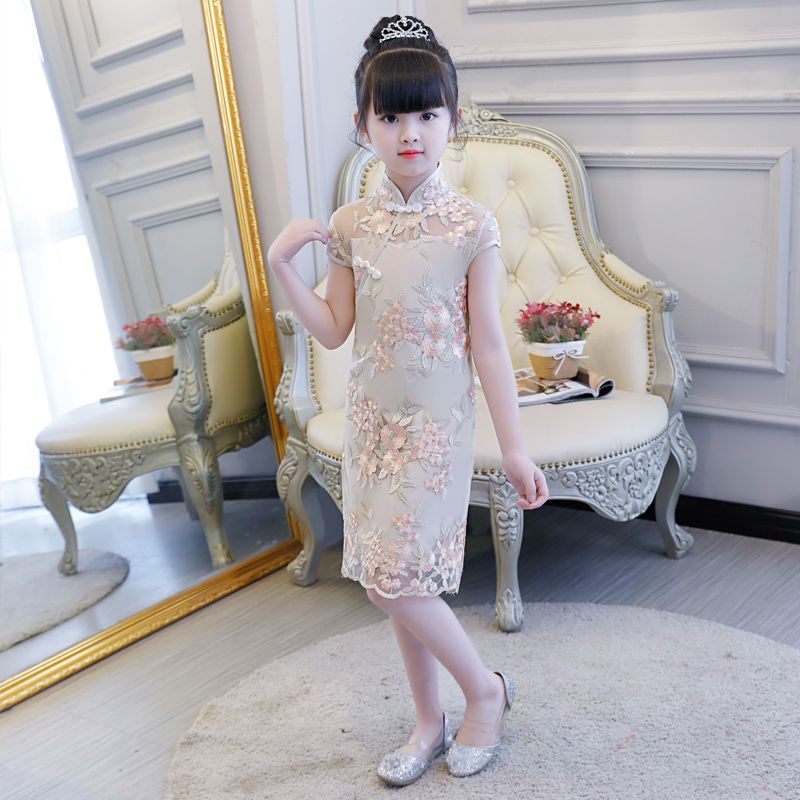 100 儿童公主裙女童旗袍夏季连衣裙小女孩中国风洋气童装宝宝儿童女夏