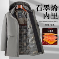 啄木鸟石墨烯男士棉服冬季上衣男款新款加厚保暖棉袄棉衣冬装外套 XL 卡其色