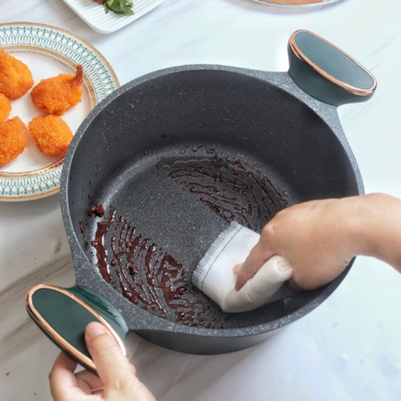 U-KITCHEN大容量汤锅炖锅家用双耳锅电磁炉燃气灶通用墨绿色28cm ML-2805A高清大图