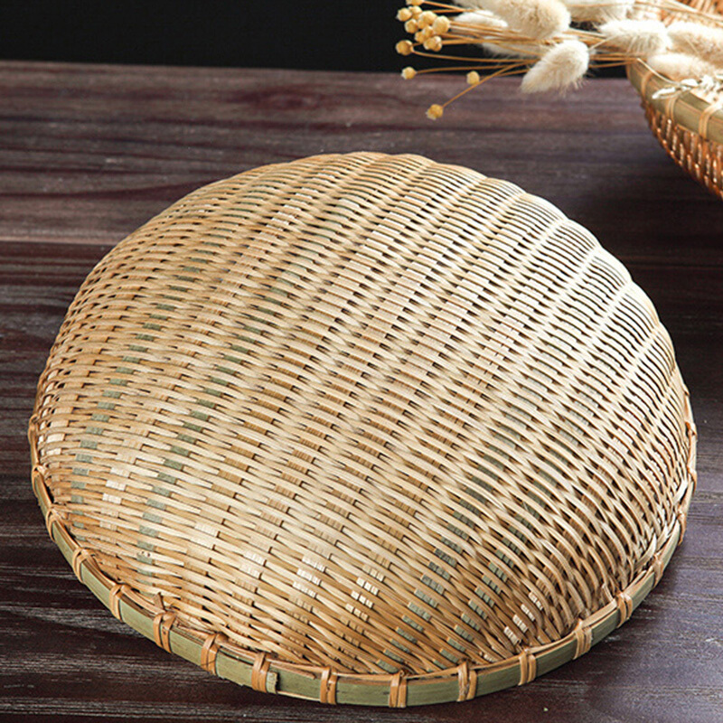 竹簸箕手工竹条编织圆形大号家用厨房果蔬洗菜淘米收纳篮