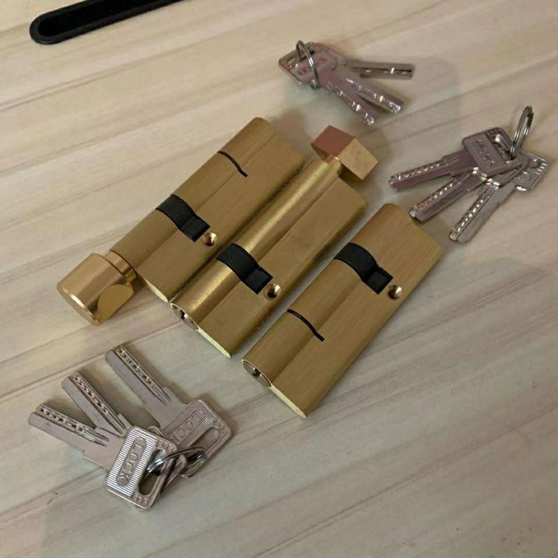 60双开 1个 铝合金门锁芯断桥门锁塑钢门全铜正芯偏芯单头开防盗大门锁头锁芯