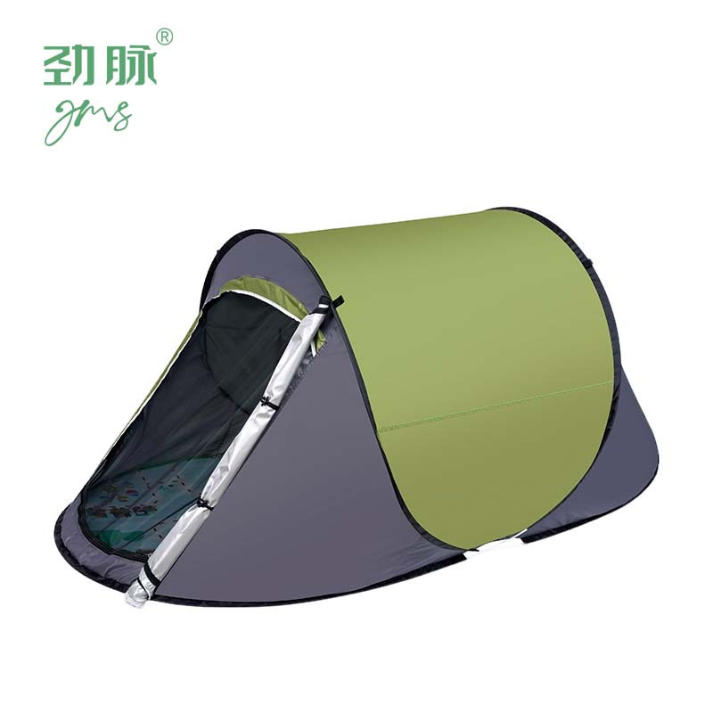 劲脉 户外便携式帐篷 绿色+垫子(两门款) 顶