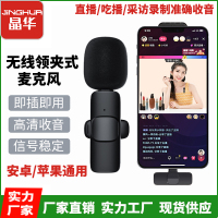 晶华 领夹式无线麦克风苹果iPhone华为手机录音K歌抖音短视频户外直播声卡采访拍摄typeC安卓设备降噪话筒 D800