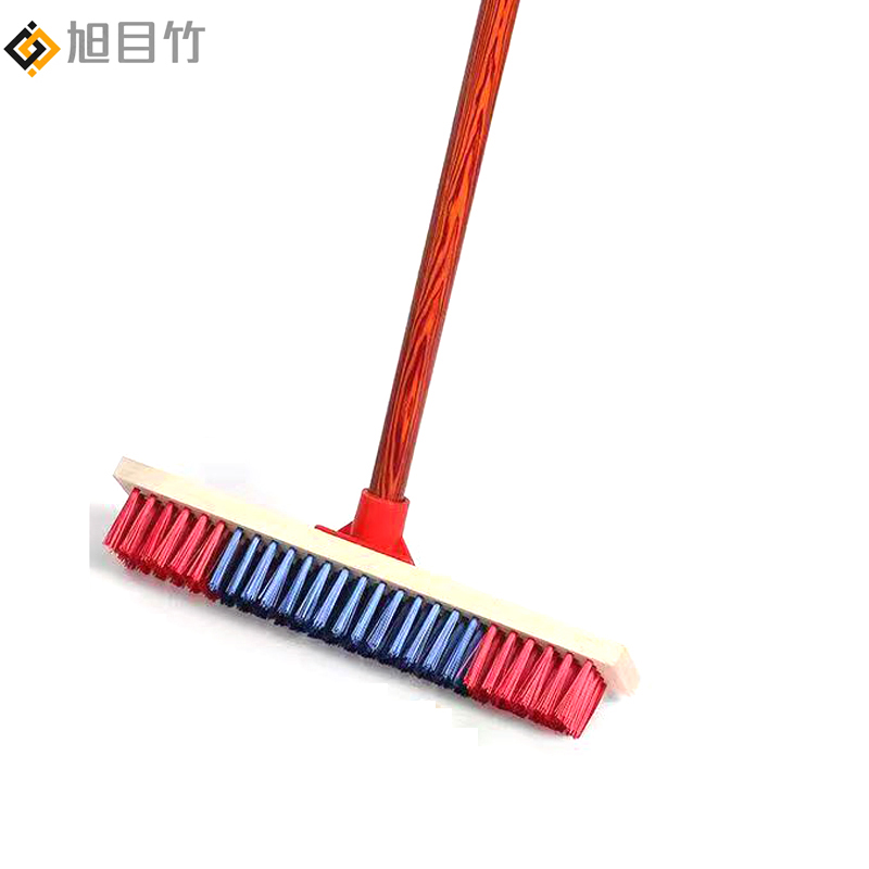 塑料长柄硬毛地板刷 30cm宽刷头 把高清大图