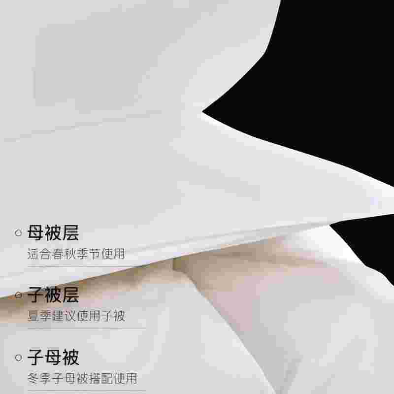 勤保特羽绒子母被二合一双胎字母被子被芯两用白色200*230cm95白鸭绒高清大图