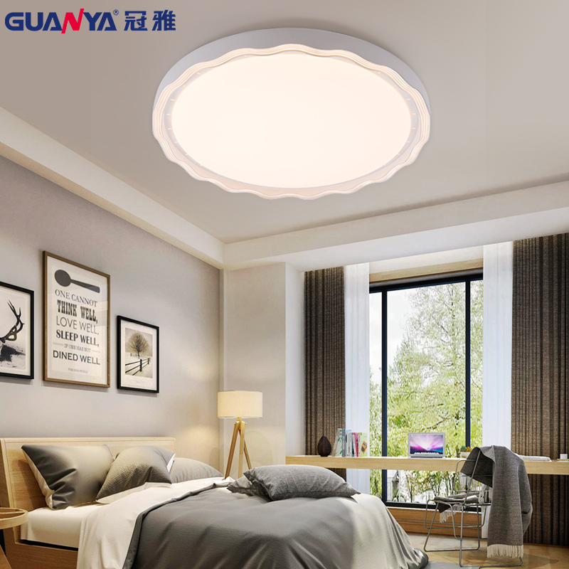 冠雅(GUANYA)XD108-52W新款简约现代圆形卧室灯主卧房间LED吸顶灯三色变光温馨书房阳台灯具照射面积15其他