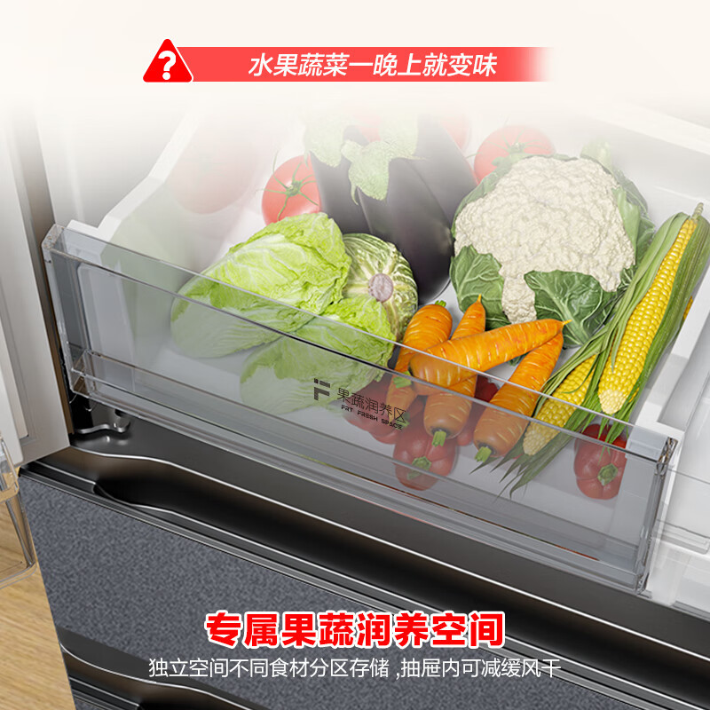 容声 BCD-520E30FNLAE 520升超大容量法式四开门多门家用电冰箱超薄一级能效抗菌净味风冷无霜高清大图