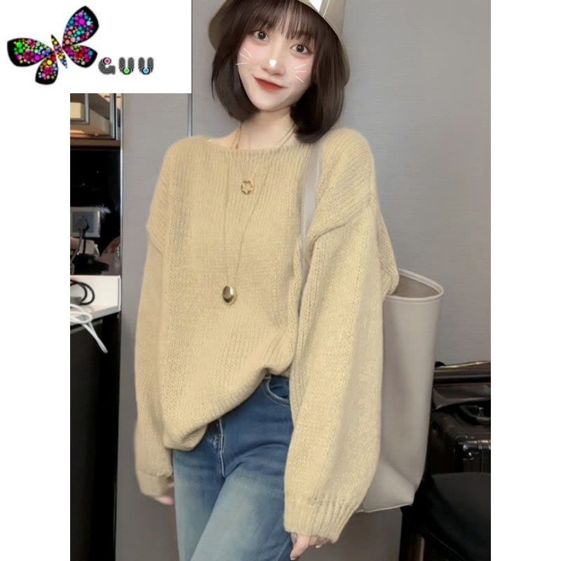 语娄女士毛衣女2023新款时尚洋气减龄宽松慵懒风针织长袖上衣秋季图片