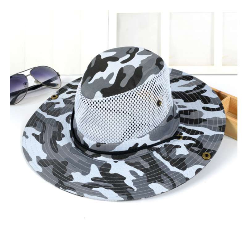 帽子男户外遮阳迷彩帽钓鱼登上太阳帽网眼透气防晒帽时尚旅行迷彩