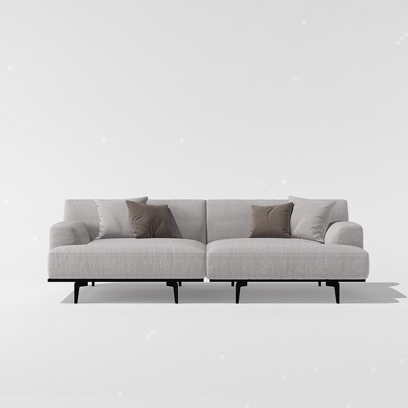 森美人轻奢羽绒布艺沙发北欧简约现代客厅组合套装意式简黑白灰设计师