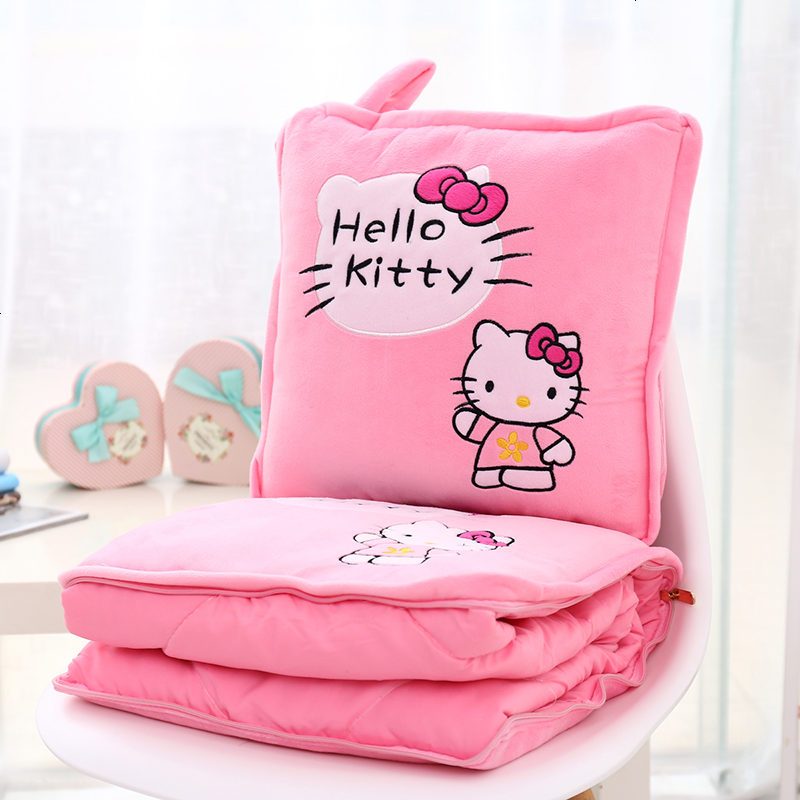 hellokitty空汽车抱枕被子两用二合一可折叠靠垫办公室午睡枕头