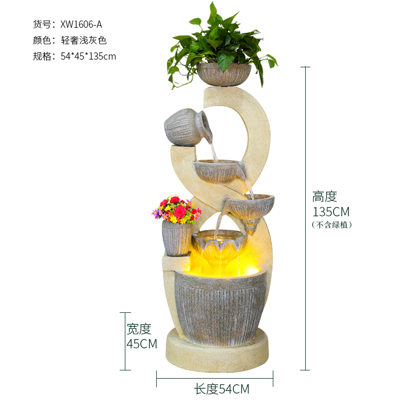 招财流水摆件循环水客厅鱼缸景观装饰品落地生财喷泉公司开业礼品