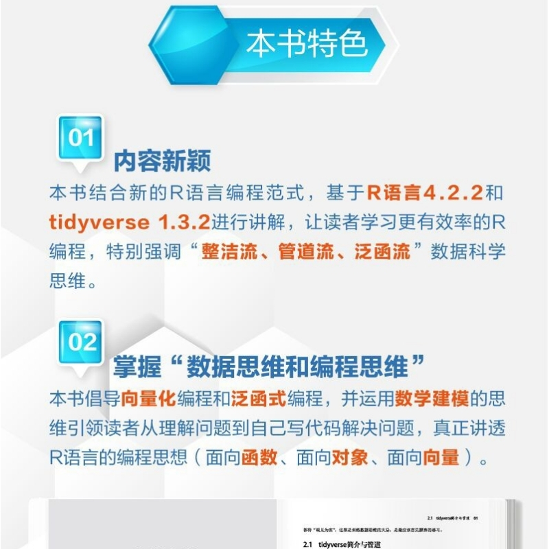[正版]出版社R语言编程 基于tidyverse r语言编程数据分析编程入门零基础自学人工智能爬虫机器学习ggplot代
