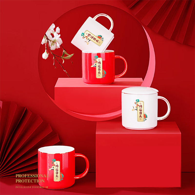 勿一 鸿运当头系列 国潮电动牙刷(充电款)+国潮高档陶瓷杯组合套装高清大图