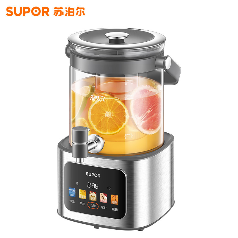 苏泊尔(SUPOR)养生壶养生桶花茶桶水龙头烧水壶煮茶器煮茶壶玻璃花茶壶电热水壶有钛养生壶2.9L SW-29YQ30高清大图