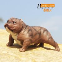 恐龙玩具软胶恐龙手偶头手套鲨鱼三角霸王龙儿童仿真动物模型男孩 清仓特价:软胶充棉-恶霸斗牛犬