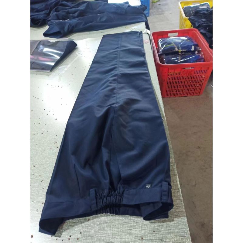 纯棉长袖工作服深蓝色防静电服套装拉链款 含上衣+裤子