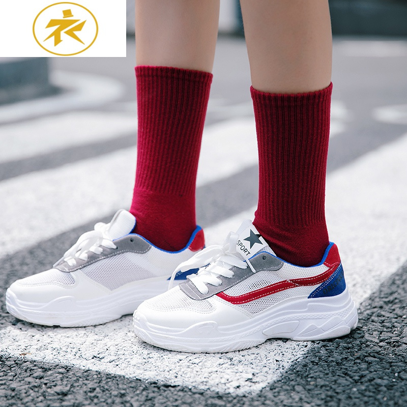 ideamini长袜子女韩国色高筒运动袜学院风男街头潮流棉韩版情侣滑板袜