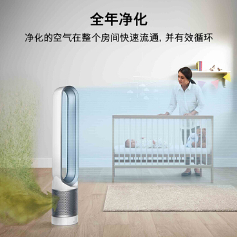 边碧 戴森TP00空气净化风扇 无叶风扇 监测清除甲醛 遥控落地扇塔扇 HB