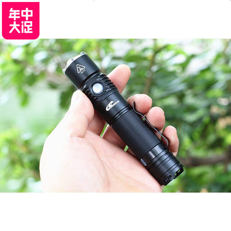 新品鹰眼X5R USB充电纯侧按强光手电筒便携U3 LED手电