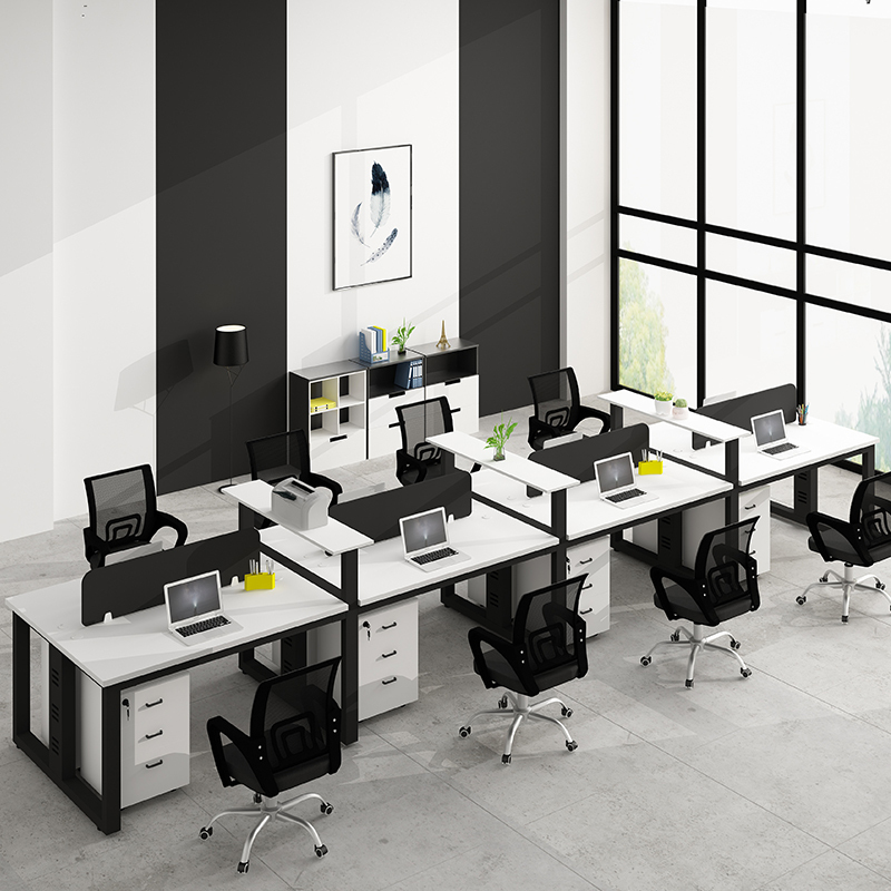 鑫环境办公桌椅组合员工位办公桌屏风隔断6人位4人位职员四人位卡座