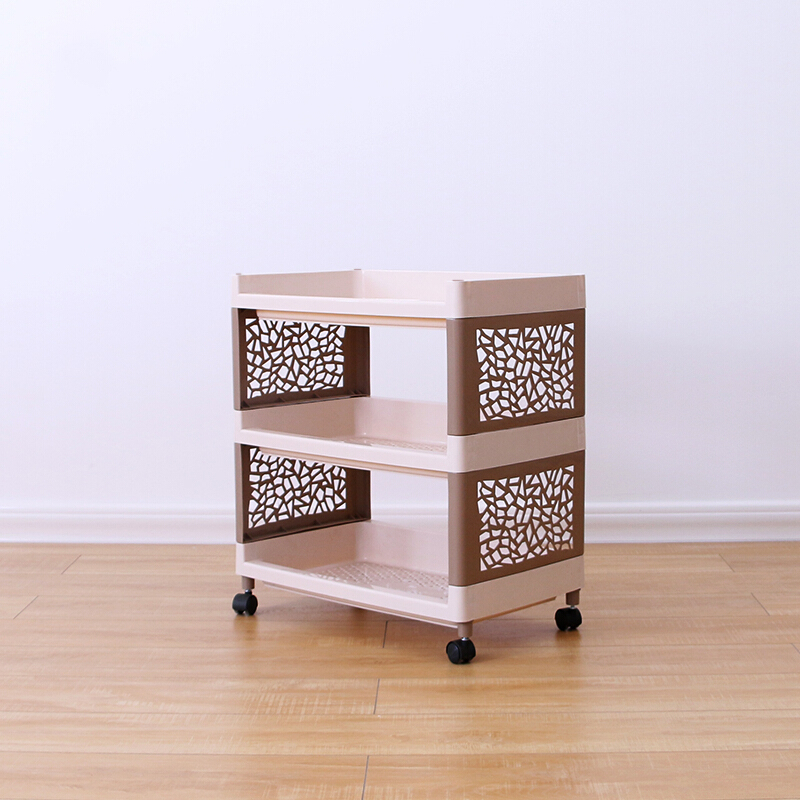 佳家达jiajiada书香人嘉厨房可移动置物架三层带轮落地式收纳架子家用