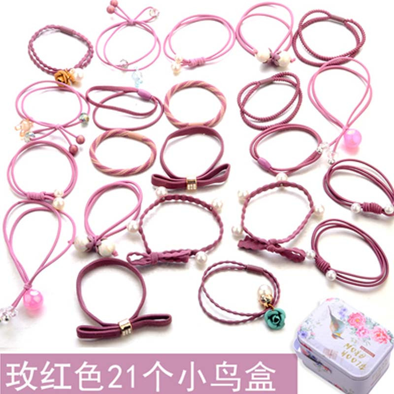 儿童发饰橡皮筋发绳女童头饰扎头发珍珠发圈头花女宝宝头绳简约小清新发饰套装