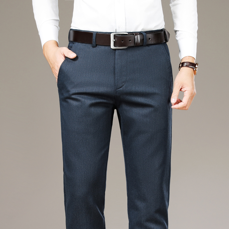 金盾(KIN DON)休闲裤男士秋冬季宽松直筒西裤男装大码莫代尔中老年长裤子